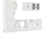 Vidaxl Set Di 8 Mobili Da Cucina Kalmar Kalmar In Legno Bianco Lucido