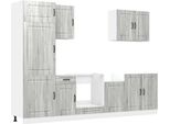 Vidaxl Set Di Mobili Da Cucina 7 Pezzi Kalmar Grigio Sonoma In Legno