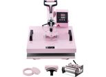 Pressa Termica 5 In 1 38X38Cm Per Magliette E Tumbler - Rosa - Tecnologia Di Stampa Di Alta Qualità - Stampa Tessile Fai Da Te