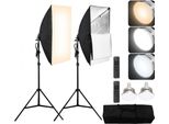 Set Softbox Da Studio Fotografico 50X70 Cm - Lampadine Led 45W - 3000-6500K - Luce Softbox Per Una Fotografia Perfetta