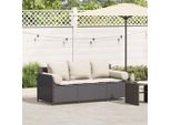 Vidaxl Divano Da Giardino Con Cuscini 3 Posti In Polirattan Nero