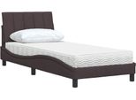 Vidaxl Letto Con Materasso "Hanko"" Marrone Scuro 90X200 Cm Tessuto"