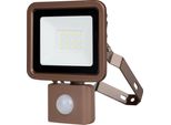 Rev Proiettore Led Eco+, Con Sensore Di Movimento, 10W, 6500K, 800Lm, Bianco Freddo, IP44, Bronzo