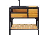 Succebuy Recinto Per Tartarughe 38 "X24 ""X32.5"" In Legno, Recinto Per Interni Ed Esterni Con Supporto Luminoso, Gabbia Per Rettili Con Gambe Per Gechi, Lucertole, Serpenti"