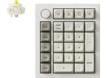 Keychron Q0 Max Qmk Tastiera Meccanica Senza Fili / Tastierino Numerico, Qwerty Us, Manopola, Guscio Bianco, Gateron Jupiter Banana Q0M-P4