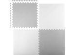 Tappetino Ricokids In Schiuma Grande, Puzzle 60X60Cm 4 Pezzi Bianco E Grigio