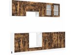 Syfax™ Set Di Mobili Da Cucina Con Cassetto Lyon 8 Pcs Rovere Fumo