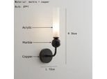 Applique, Stile Moderno, Lampadina Led, Materiale Rame, Luce Calda, Stile B-Nero