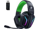 Cuffie Over-Ear, Cuffie Da Gioco 2.4G Con Microfono Per PS5, PS4, Pc, Mac, Pieghevoli Con Cancellazione Del Rumore Surround E Luce Led, Durata Della Batteria 50 Ore