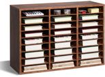 Organizzatore Di Letteratura In Legno 27 Scomparti - Ripiani Rimovibili Marrone Scuro - Organizzatore Per Ufficio - Organizzatore Di Scaffali - Organizzatore Di Stanze In Legno