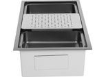 Lavello Da Cucina - Monovasca - Acciaio Inox - Doppio Isolamento Acustico - Senza Rubinetto - 1 Foro - Nero