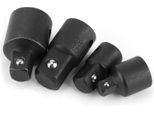4Pcs 1/4In 3/8In 1/2In Electric Wrench Sleeve Adapter Converter Chrome Vanadium Steel Drive Socket Joint (Nero)