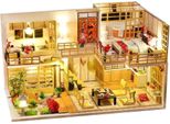 Habarri | Casa In Miniatura - Diy Casa Delle Bambole - Casa In Legno Con Mobili E Illuminazione A Led - Regalo Per Bambini - Armonia Feng Shui