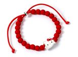 Bracciale Hello Kitty Con Perline Rosse E Ciondolo Hello Kitty 21 Cm