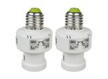 2X Portalampada Maclean E27 Max. 100W Con Timer Sensore Crepuscolare Bianco MCE21W