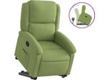 Vidaxl Poltrona Relax Con Supporto In Piedi Velluto Verde Chiaro