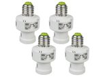 4X Portalampada Maclean E27 Max. 100W Con Timer Sensore Crepuscolare Bianco MCE21W