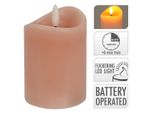 Candela Led 7X10Cm, Fiamma Lampeggiante, Timer, Rosa