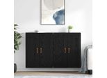 Vidaxl Armadi A Muro A Parete 2 Pezzi Look Rovere Nero