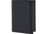 Oxmox Pelle Portafoglio Leather Rfid Protect KombiböRse Freedom Cross Embossed Black Nero