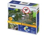 Kit Base Antizanzare Stocker Geyser Tubo Flessibile. 10 Ugelli. 10 Raccordi A T. 3 Tappi Terminali E 5 Portagomma 25 M Taglia Unica