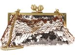Ted Baker Borsa Da Sera Pochette Sequinz Rose Detail Sequin Clutch Bag Rosegold Color Oro Rosa