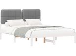 Vidaxl Struttura Letto Con Testiera Imbottita Grigio Chiaro 150 X 200 Cm