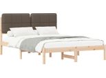 Vidaxl Struttura Letto Con Testiera Imbottita Taupe 150 X 200 Cm