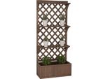 Letto Rialzato HWC-P69, Fioriera/Contenitore A Traliccio In Legno 177X77X33Cm ~ Marrone