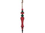Ciondolo Natalizio Clayre & Eef Ø 9X65 Cm In Metallo Rosso Verde