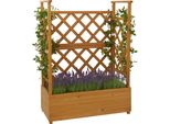 Letto Rialzato HWC-P67, Fioriera/Contenitore Per Fiori A Traliccio In Legno Mvg 114X85X44Cm ~ Naturale