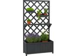 Letto Rialzato HWC-P68, Traliccio Di Sostegno Per Piante E Fiori, Scaffale Per Appendere Le Cassette In Legno Mvg 135X70X30Cm ~ Grigio Antracite