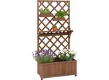 Letto Rialzato HWC-P68, Traliccio Per Piante E Fiori, Scaffale A Traliccio In Legno Mvg 135X70X30Cm ~ Marrone