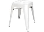 Sgabello Basso Bolero Bistro In Acciaio Bianco (4 Pezzi)