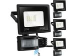 Jayseuw Faretto Led Con Rilevatore Di Movimento 4X 20W, Impermeabile IP66, Faretto Da Giardino, Proiettore Led 6000K