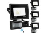 Jayseuw Faretto Led Con Rilevatore Di Movimento 4X 10W, Impermeabile IP66, Faretto Da Giardino, Proiettore Led 6000K