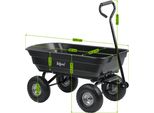 Carrello Manuale Zelsius Con Funzione Di Ribaltamento, Portata 200 Kg, Carrello Da Giardino Con Pneumatici, Carrello Da Giardino
