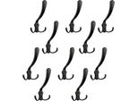 Elegante Set Di 10 Ganci Per Asciugamani In Metallo Di Colore Nero - Soluzione Pratica Ed Elegante Per Bagni, Corridoi E Altro, Ideale Per Interni Moderni.