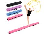 Costway 210 Cm Trave Di Equilibrio Pieghevole, Trave Ginnica Con Base In Schiuma, Rivestimento In Pelle Scamosciata Rimovibile E Lato Inferiore Antiscivolo, Rosa