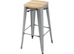 Sgabello Alto Bolero Bistro Con Supporto In Legno In Acciaio Zincato (4 Pezzi)