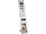 Vevor Portadepliant Porta Riviste Con 10 Tasche, Porta Letteratura Porta Catalogo Inclinato, Porta Libri Da Terra Per Fiere, Mostre Per Uffici, Negozi Per Esposizioni, Argento