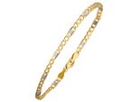 Goldarmband Jobo, Gold (Gelbgold 333), ArmbäNder, Damen, 19Cm, Gelbgold 333, Goldarmband, Steg-Panzerarmband 333 Gold Bicolor 19 Cm