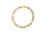 Goldarmband Jobo, Gold (Gelbgold 333), ArmbäNder, Damen, 19Cm, Gelbgold 333 WeißGold 333, Gelbgold 333, WeißGold 333, Goldarmband, Figaroarmband 333 Gold Bicolor 19 Cm