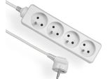 Cavo Di Prolunga Con Messa A Terra, 4 Prese, Bianco, 1,5 M, Omy 3X1, Elgotech EPS-401.5
