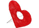 Manicotto In Sisal Rosso 15 Cm - Set Decorativo Con Portafiori A Forma Di Cuore 10 Pezzi, 10 Pezzi