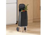 Vidaxl Carrello Spesa Nero 35 X 28 X 92 Cm Tessuto Oxford