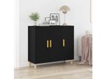 Maison Exclusive - Credenza Effetto Rovere Nero 90 X 34 X 80 Cm Materiale Ligneo