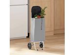 Vidaxl Carrello Spesa Grigio 35 X 28 X 92 Cm Tessuto Oxford