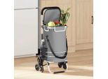 Vidaxl Carrello Spesa Grigio 47 X 39 X 100,5 Cm Tessuto Oxford