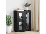 Vidaxl Armadio A Muro Nero 69,5 X 34 X 90 Cm Materiale A Base Di Legno